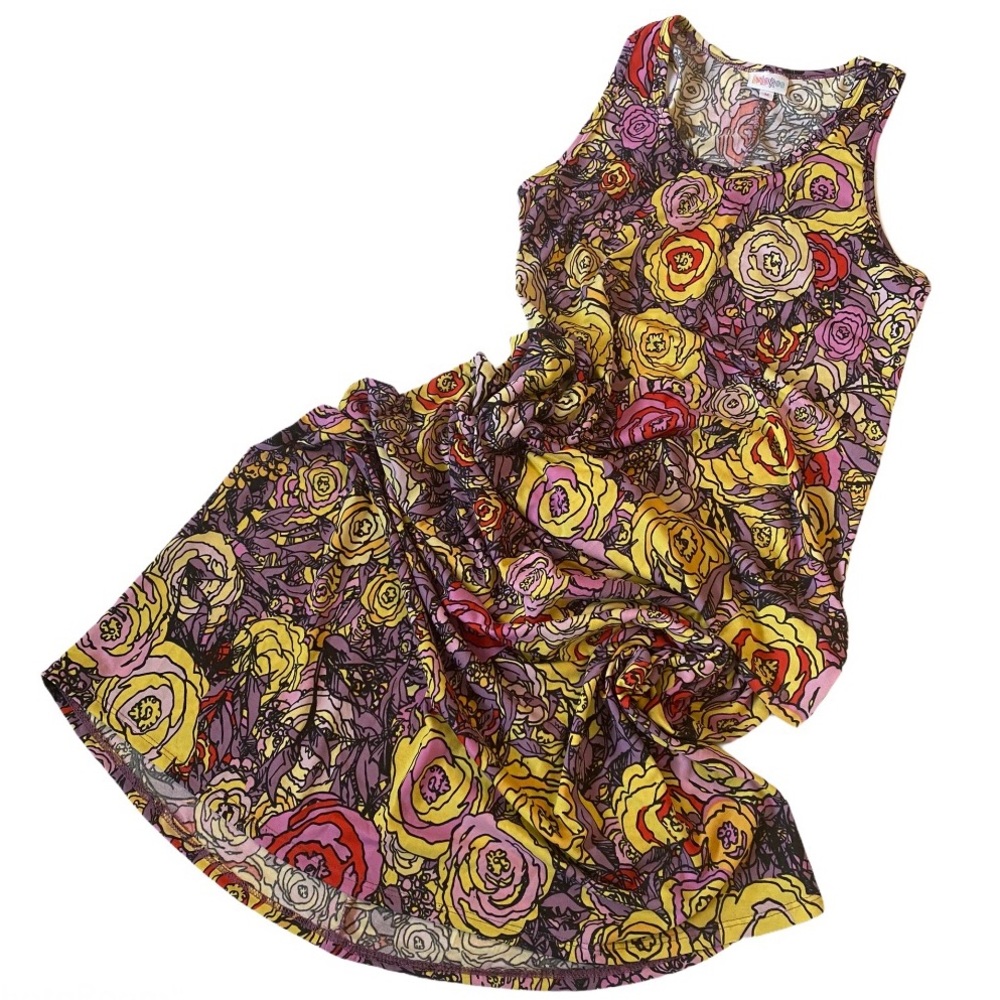 LuLaRoe DANI Sleeveless Maxi Dress Size M Roses